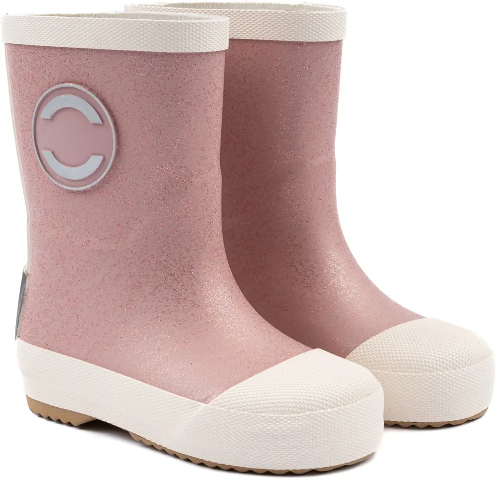 Lyserød Gummistøvle Glitter Barefoot Woodrose - Mikk-line Gummistøvler  - 5715073534080