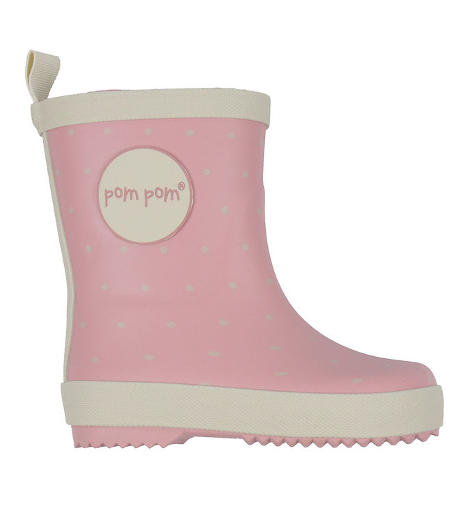 Rosa Pom Pom Gummistøvler Rose With Dot - Pom Pom Gummistøvler  - 5740030026025